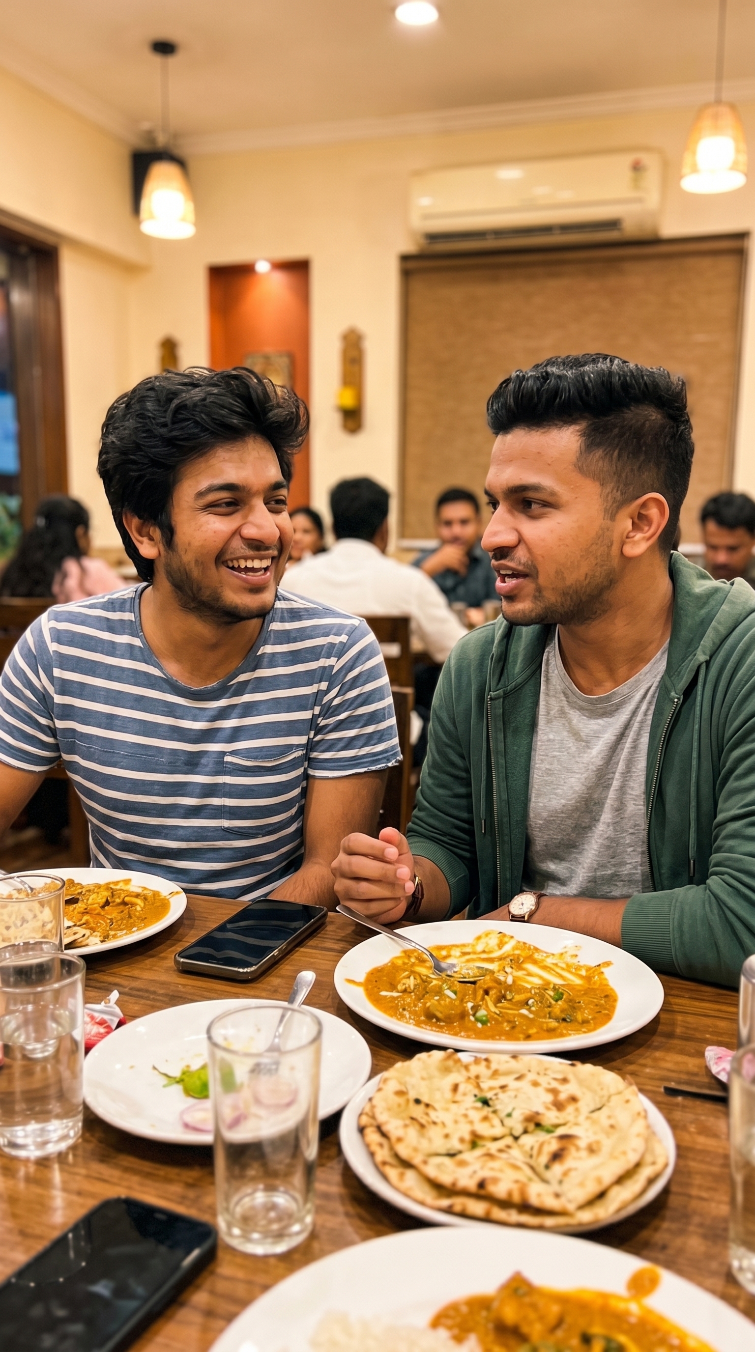 Friends sharing food