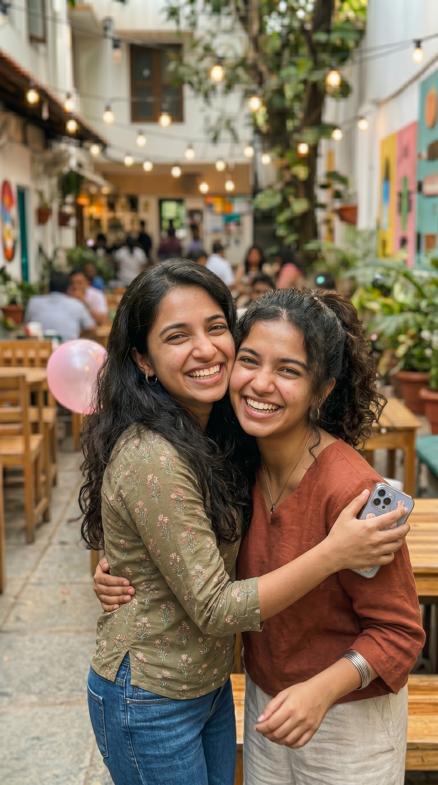 Two best friends smiling